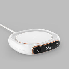 Still Warm in white, showing the touch controls and temperature display