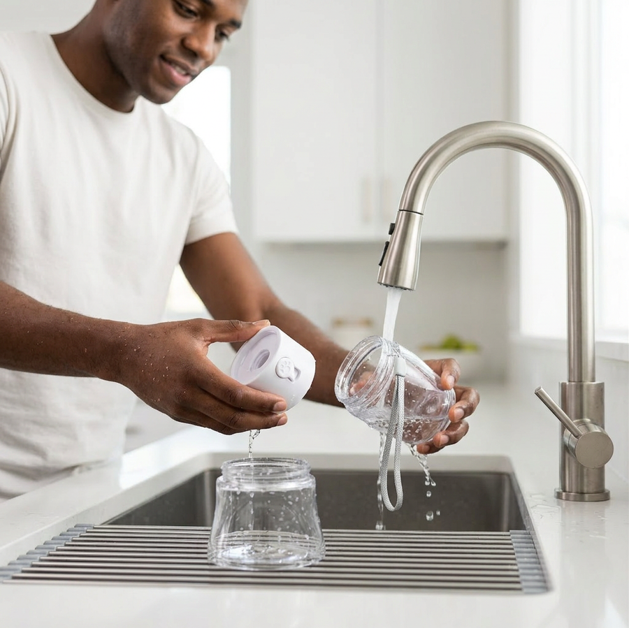 Rinses clean in seconds